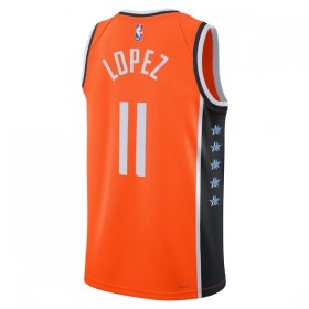 Män Los Angeles Clippers Tröja Brook Lopez Nike 2025-26 City Edition Orange Swingman